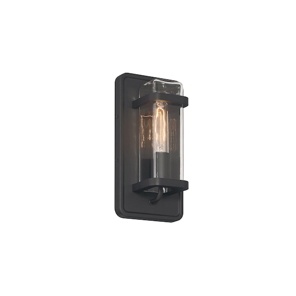 Designers Fountain Pearl Street 6in 1-Light Black Modern Outdoor Hardwired Wall Lantern with No Bulbs Included D303M-6EW-BK - main